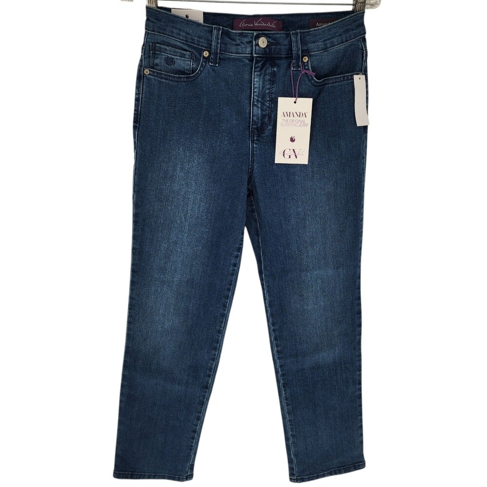 Gloria Vanderbilt Size 6P Short Amanda Frisco Medium Wash Slimming Jeans NWT